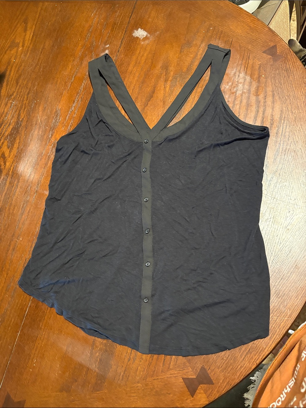 Candie's Black Button-Front V-Back Camisole